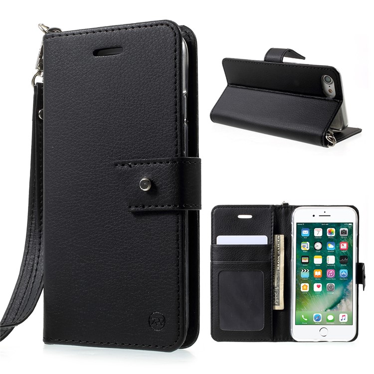 ROAR KOREA Daily In Wallet Stand Leather Flip Case for iPhone 7 - Black-1