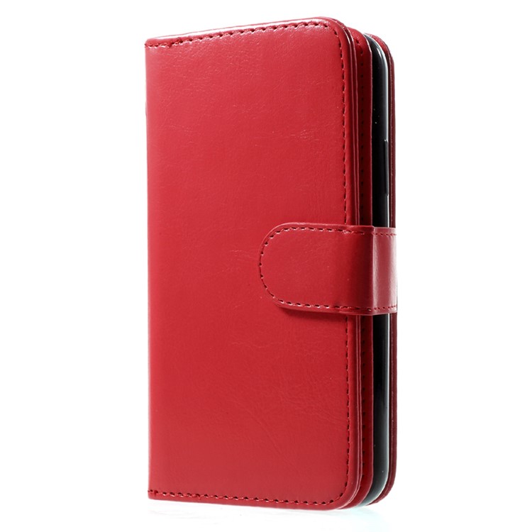 Detachable 2-in-1 Crazy Horse PU Leather Wallet Cover + TPU Back Case for iPhone 8 - Red-2