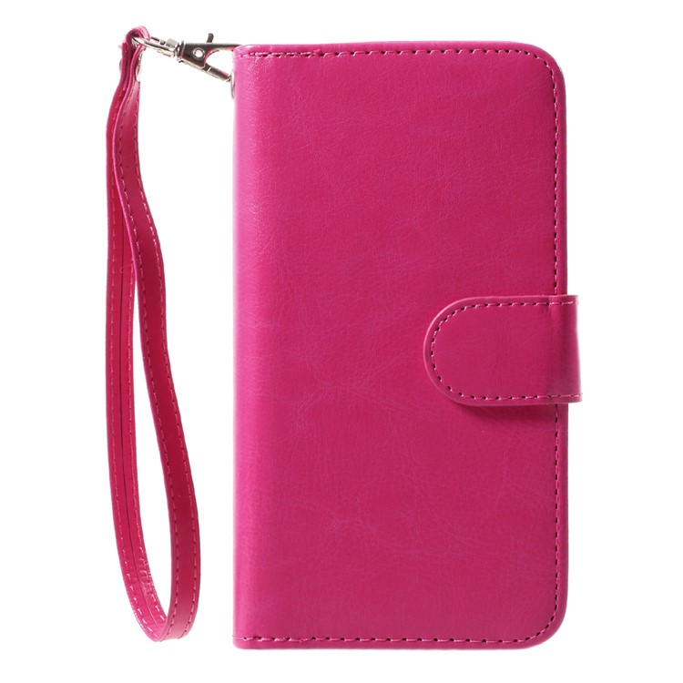 Detachable 2-in-1 Crazy Horse Wallet Leather Cover + TPU Back Mobile Phone Case for iPhone 8 - Rose-1