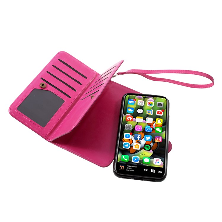 Detachable 2-in-1 Crazy Horse Wallet Leather Cover + TPU Back Mobile Phone Case for iPhone 8 - Rose-5