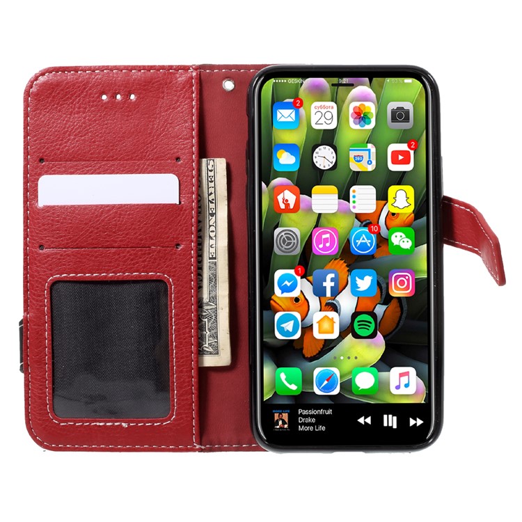 Litchi Grain Leather Wallet Mobile Phone Case for iPhone 8 - Black-6