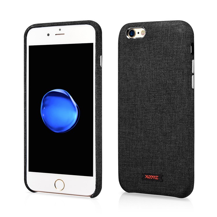 XOOMZ Cloth Texture PU Leather Coated PC Hard Case for iPhone 6S/6 4.7 inch - Black-1