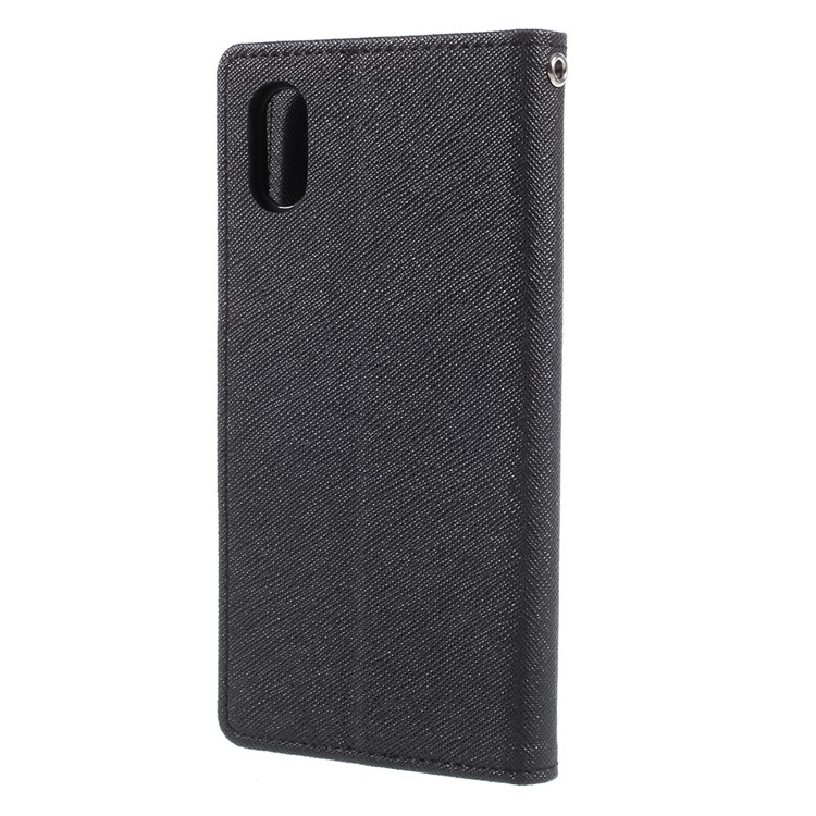 MERCURY GOOSPERY Fancy Diary Leather Folio Flip Casing Shell for iPhone 8 - Black-2