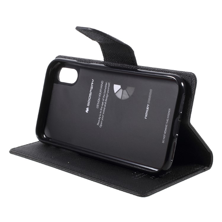 MERCURY GOOSPERY Fancy Diary Leather Folio Flip Casing Shell for iPhone 8 - Black-4
