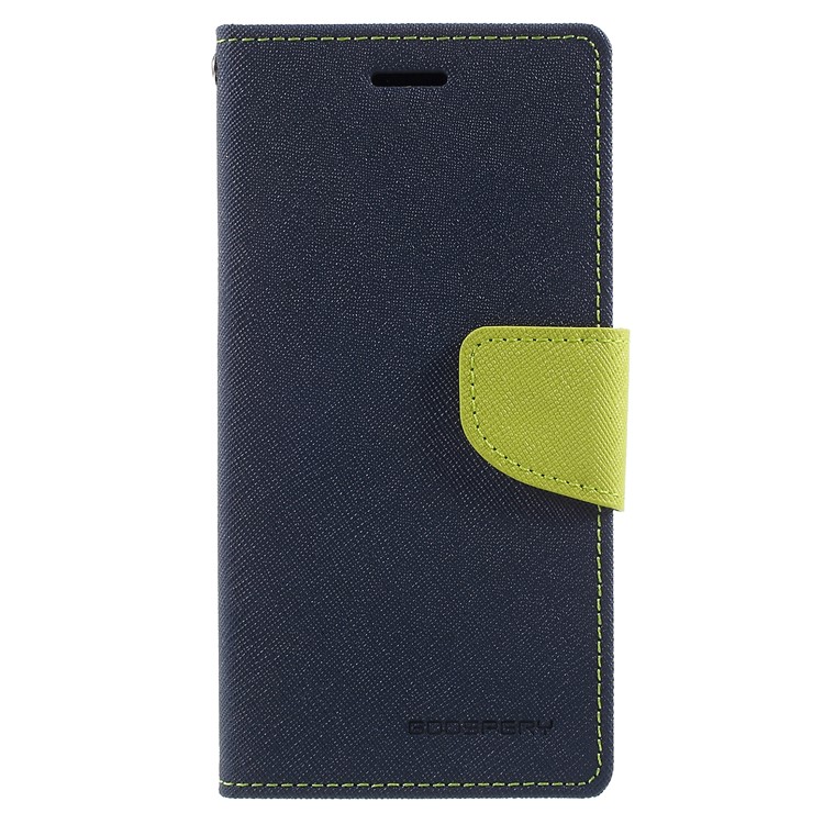 MERCURY GOOSPERY Fancy Diary Leather Wallet Folio Flip Stand Case for iPhone X 5.8 inch - Dark Blue-1