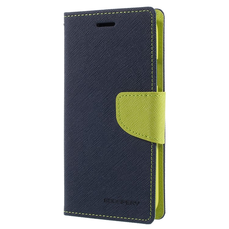 MERCURY GOOSPERY Fancy Diary Leather Wallet Folio Flip Stand Case for iPhone X 5.8 inch - Dark Blue-2