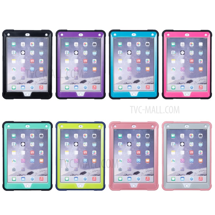 Shock-proof TPU + PC Hybrid Back Case with Kickstand for iPad Pro 9.7 inch - Black-10
