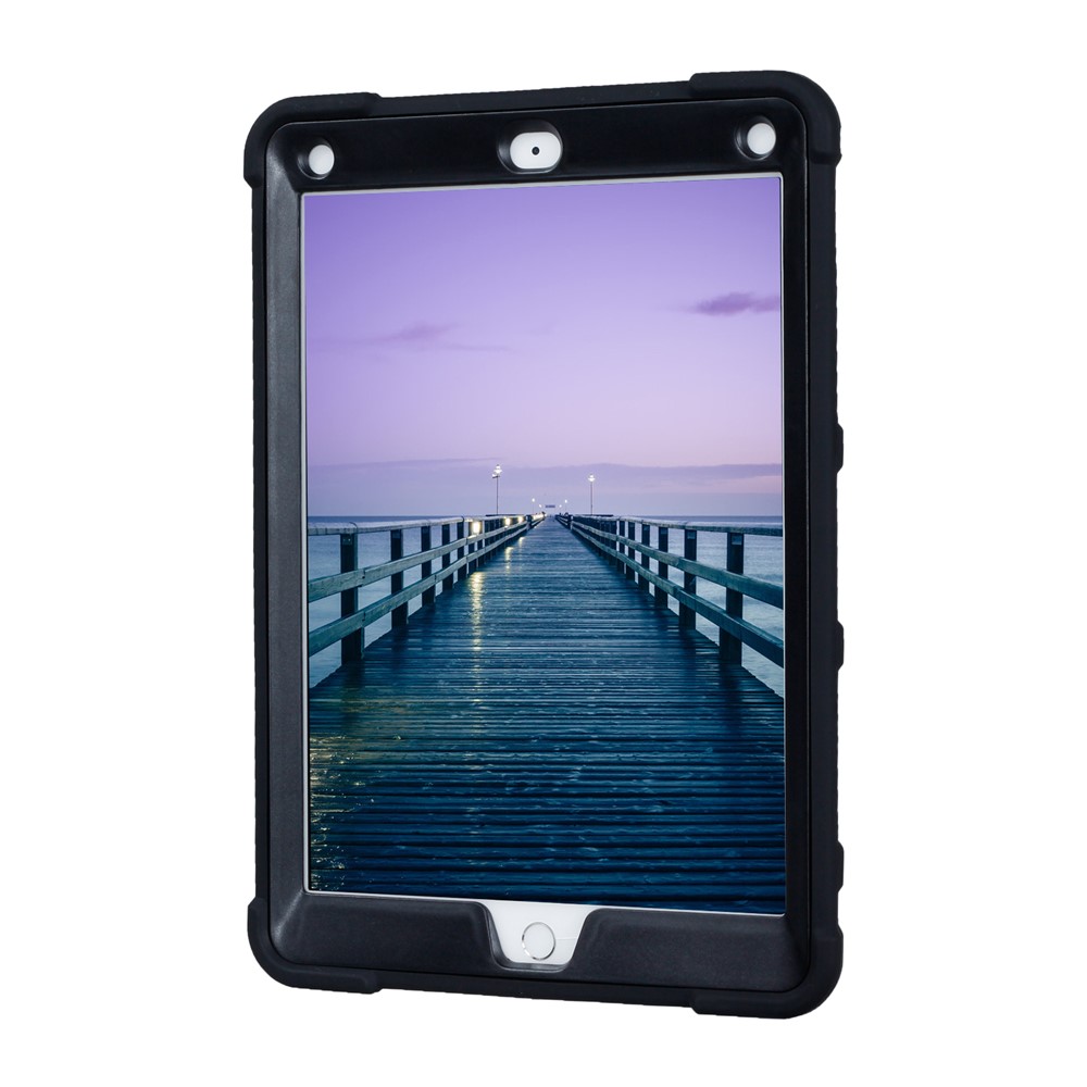 Shock-proof TPU + PC Hybrid Back Case with Kickstand for iPad Pro 9.7 inch - Black-4