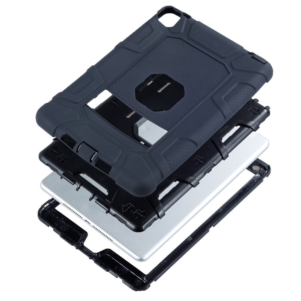 Shock-proof TPU + PC Hybrid Back Case with Kickstand for iPad Pro 9.7 inch - Black-8