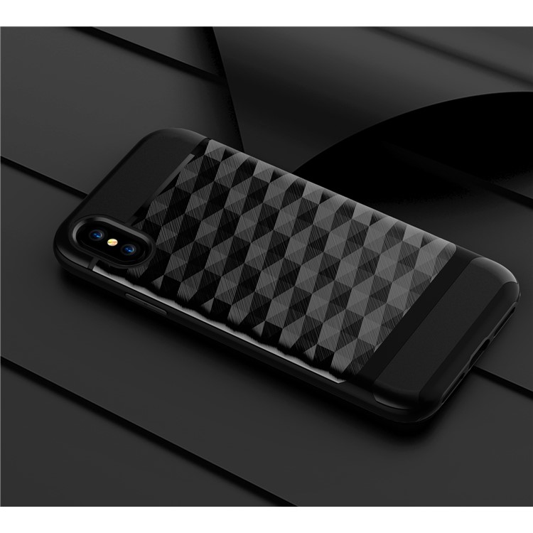 For Apple iPhone 8 Rhombus TPU + PC Hybrid Case Accessory - Black-2