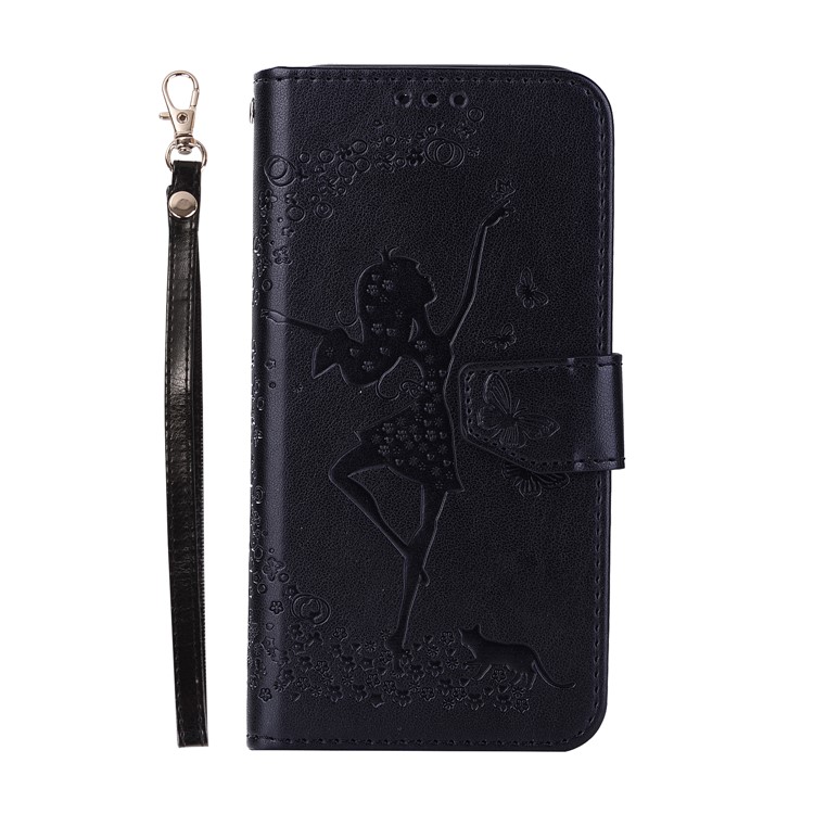 For iPhone 8 2-in-1 Detachable Imprint Dancing Girl Phone Leather Stand Wallet Shell - Blank-2