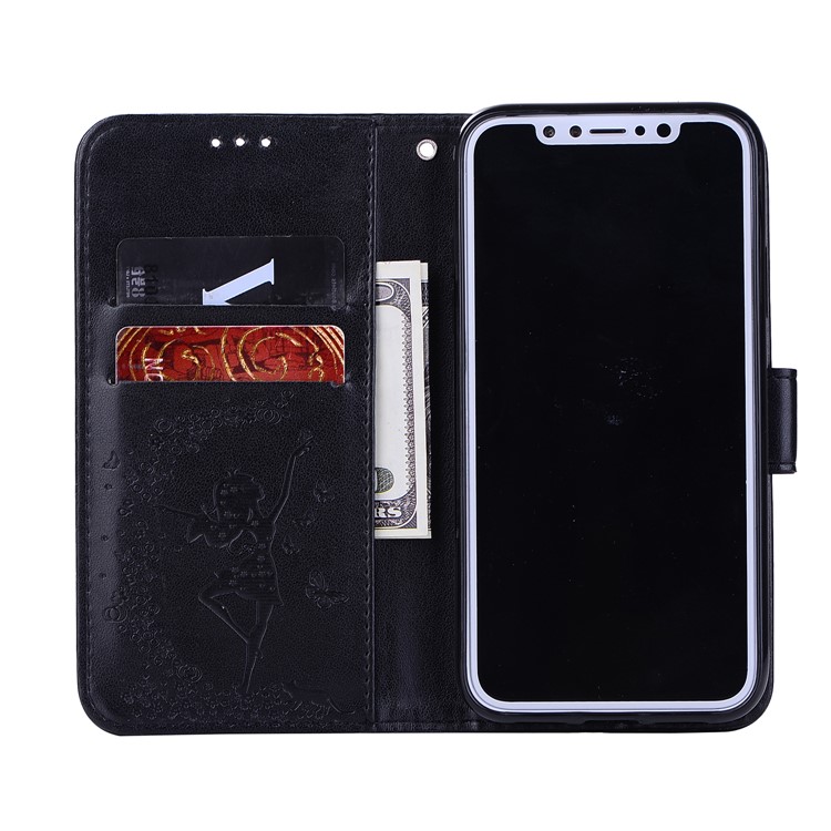 For iPhone 8 2-in-1 Detachable Imprint Dancing Girl Phone Leather Stand Wallet Shell - Blank-4
