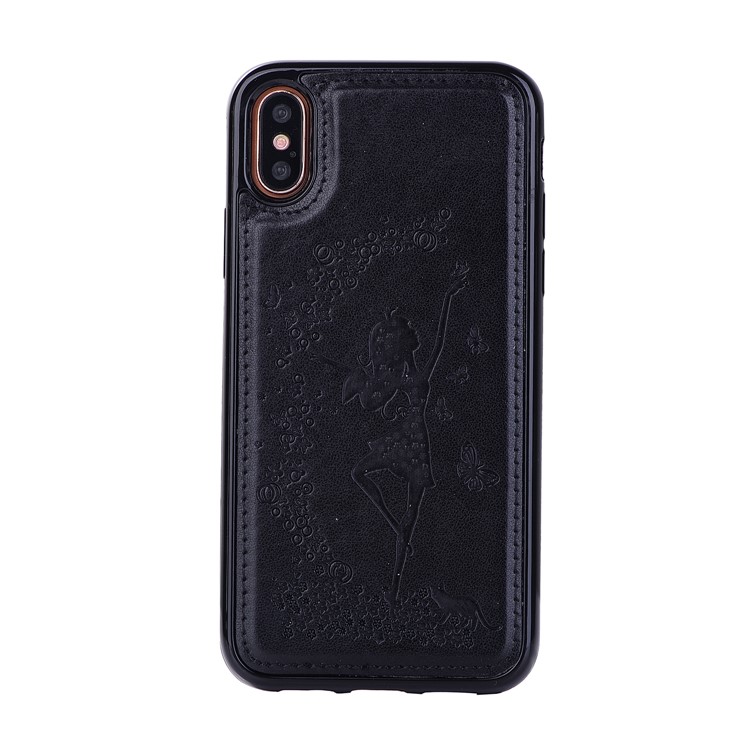 For iPhone 8 2-in-1 Detachable Imprint Dancing Girl Phone Leather Stand Wallet Shell - Blank-6