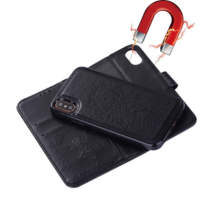 For iPhone 8 2-in-1 Detachable Imprint Dancing Girl Phone Leather Stand Wallet Shell - Blank-7
