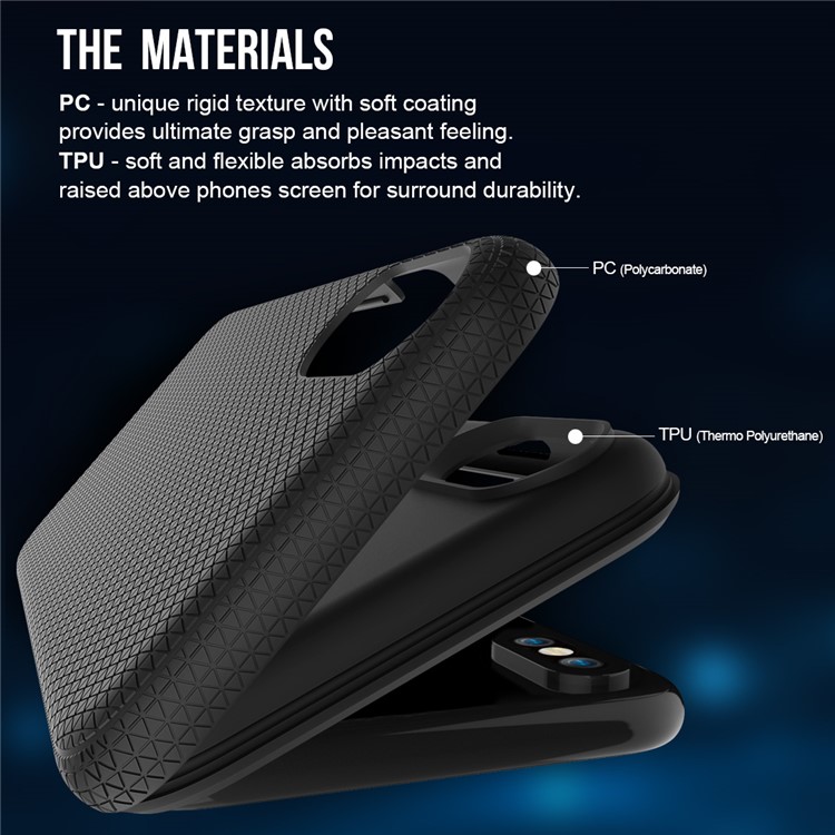 For iPhone 8 Double Protection Rigid Texture PC + TPU Hybrid Cover - Black-3