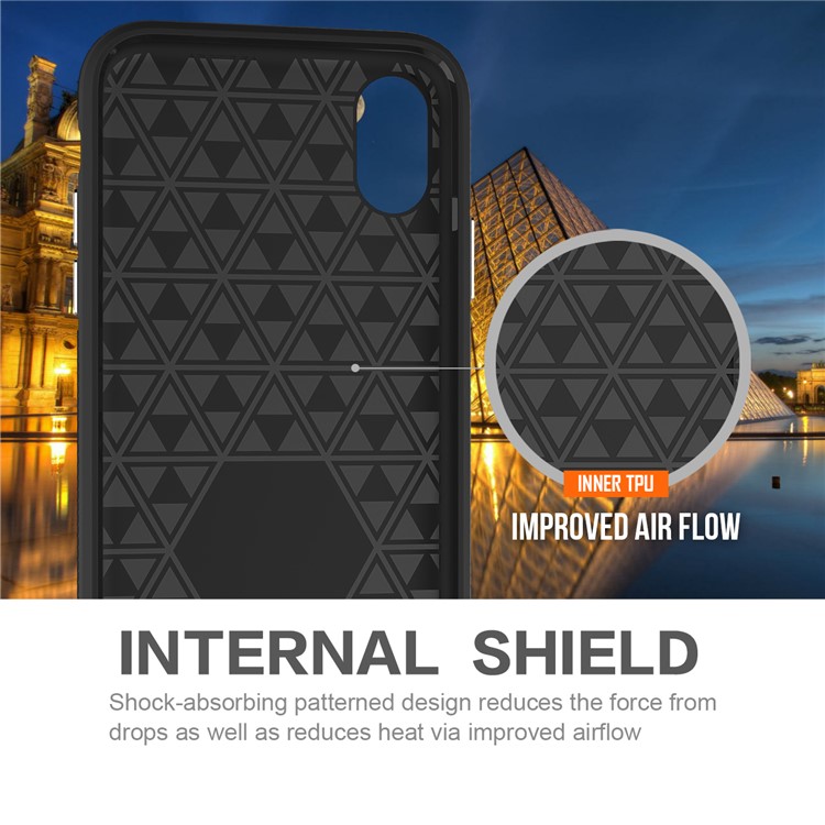For iPhone 8 Double Protection Rigid Texture PC + TPU Hybrid Cover - Black-9