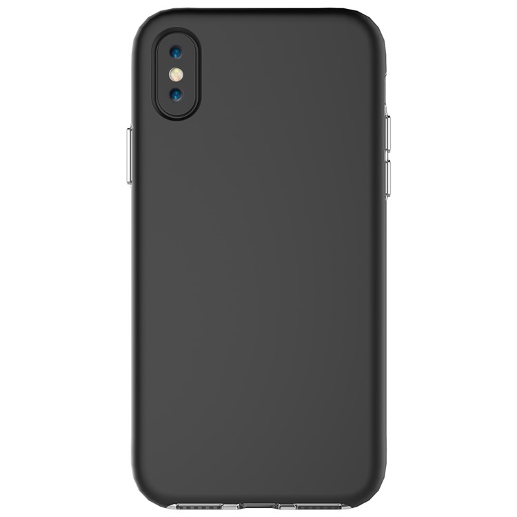 For iPhone 8 Double Protection Rubberized PC + Clear TPU Hybrid Case - Black-2