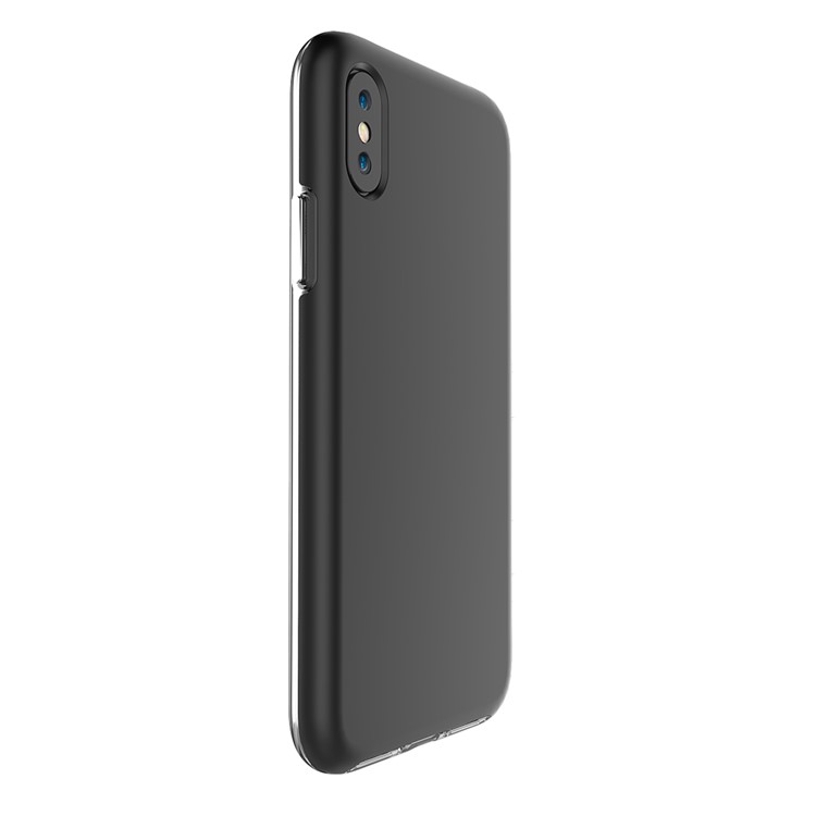 For iPhone 8 Double Protection Rubberized PC + Clear TPU Hybrid Case - Black-3