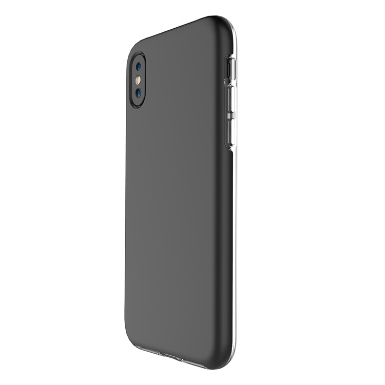 For iPhone 8 Double Protection Rubberized PC + Clear TPU Hybrid Case - Black-4