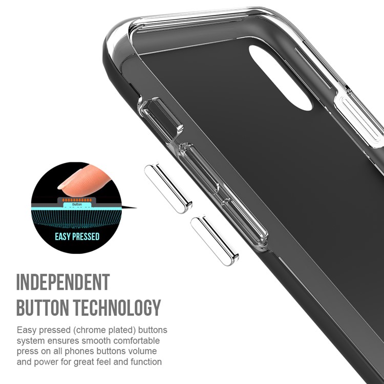 For iPhone 8 Double Protection Rubberized PC + Clear TPU Hybrid Case - Black-8