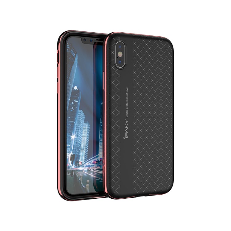 

IPAKY PC Bumper + TPU Hybrid Shell Cover for iPhone X 5.8 inch - Red, iPhone X
