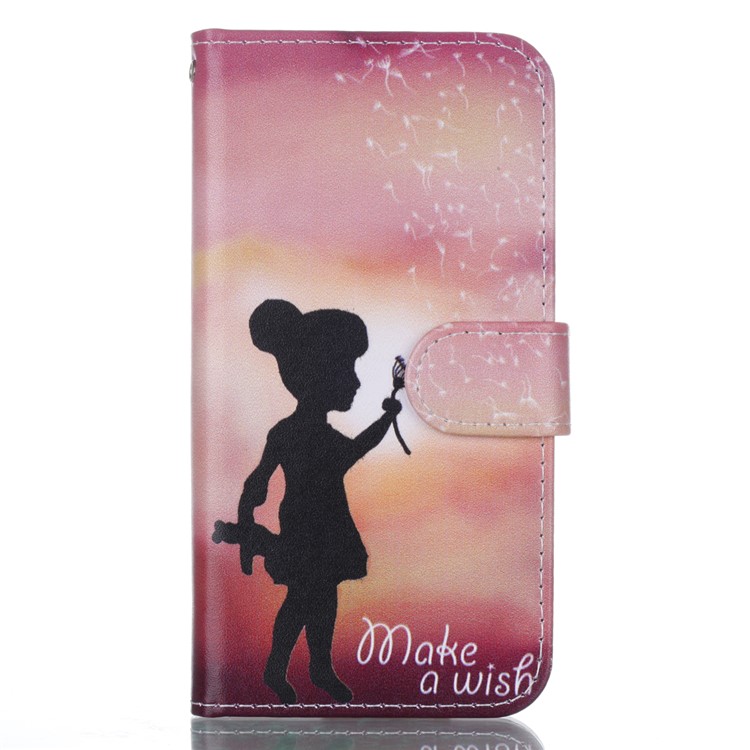 Pattern Printing Wallet Leather Stand Flip Case for iPhone 8 - Make a Wish-1