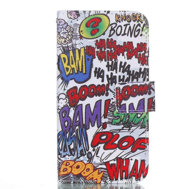 

Pattern Printing Stand Wallet Leather Flip Shell for iPhone X/XS 5.8 inch - Boom, iPhone X