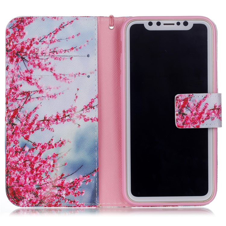Pattern Printing Stand Leather Wallet Phone Cover for iPhone 8 - Blooming Flowers-3