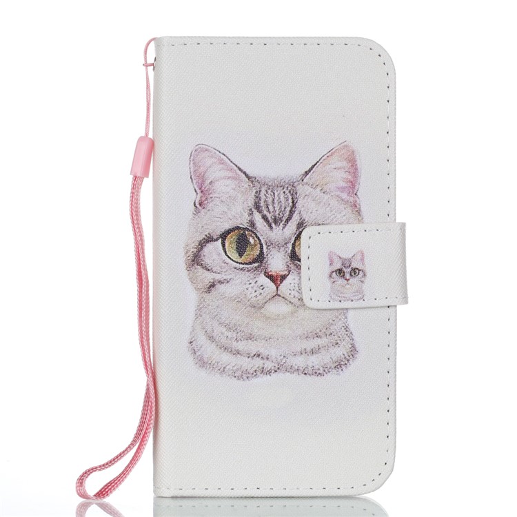 

Pattern Printing Leather Wallet Cell Phone Case with Stand for iPhone X/XS 5.8 inch - Cute Cat, iPhone X