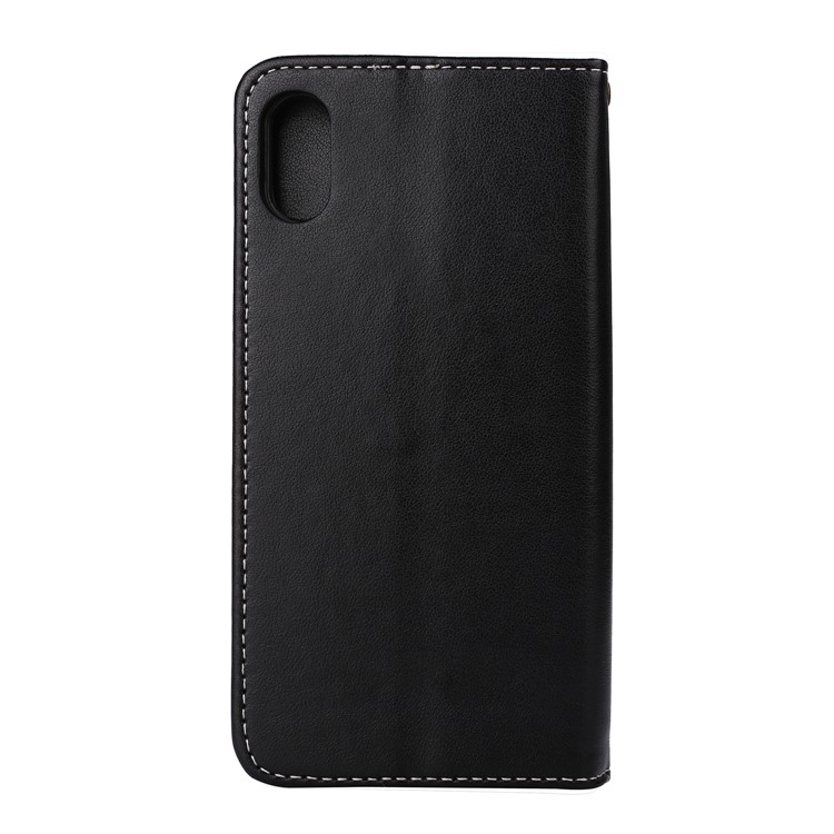 Imprint Butterfly Flower Auto-absorbed Leather Case with Card Slots for iPhone 8 - Black-3