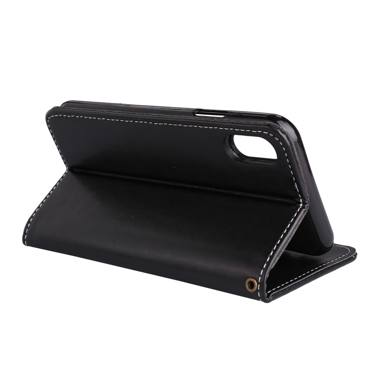 Imprint Butterfly Flower Auto-absorbed Leather Case with Card Slots for iPhone 8 - Black-6