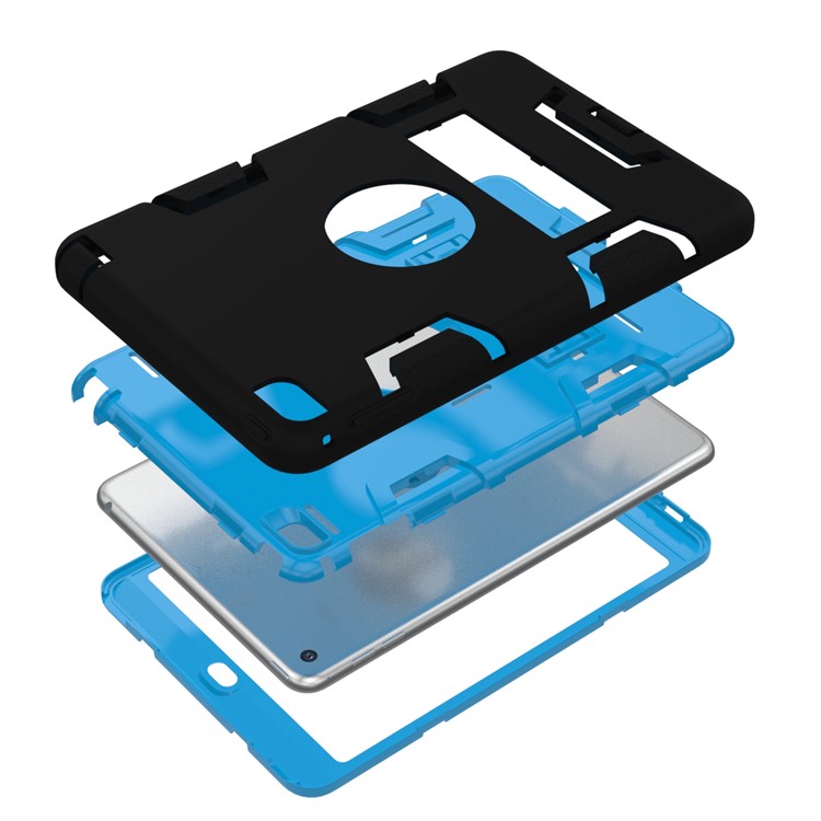 Kickstand PC Silikon Hybrid Rüstung Verteidiger Fall Shell Für Ipad Mini 4 - Schwarz / Baby Blau-2
