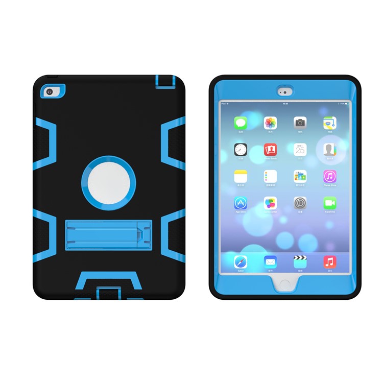 Kickstand PC Silikon Hybrid Rüstung Verteidiger Fall Shell Für Ipad Mini 4 - Schwarz / Baby Blau-3