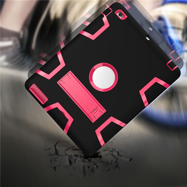 Para iPad 4 3 2 Armor Defender Kickstand PC Silicone Hybrid Tablet Case - negro / flecha-2