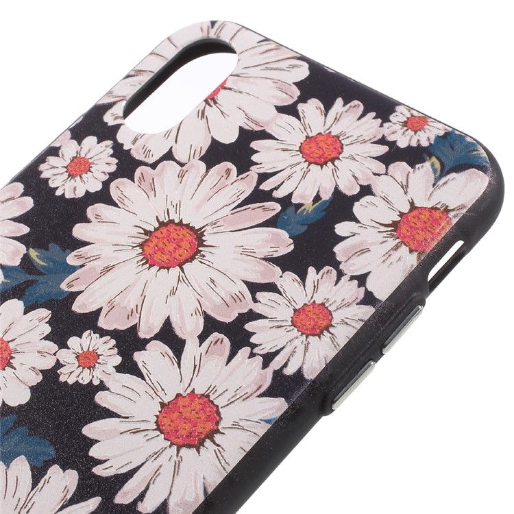 Soft Embossed Pattern Printing TPU Protective Case for iPhone 8 - Daisy-4