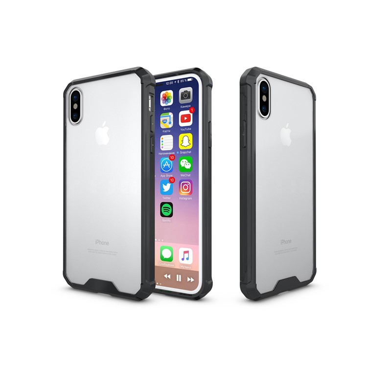 TPU + Transparent Acrylic Mobile Phone Case for iPhone 8 - Black-11