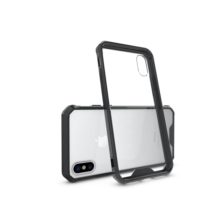 TPU + Transparent Acrylic Mobile Phone Case for iPhone 8 - Black-2