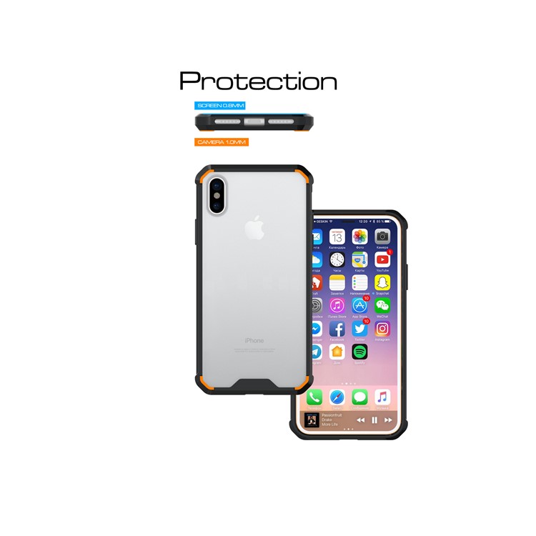 TPU + Transparent Acrylic Mobile Phone Case for iPhone 8 - Black-3