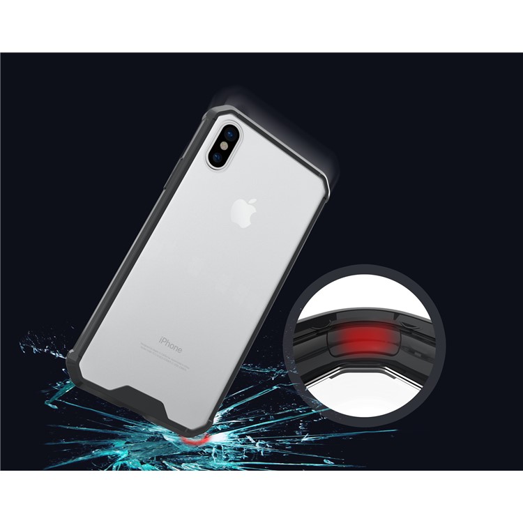 TPU + Transparent Acrylic Mobile Phone Case for iPhone 8 - Black-4
