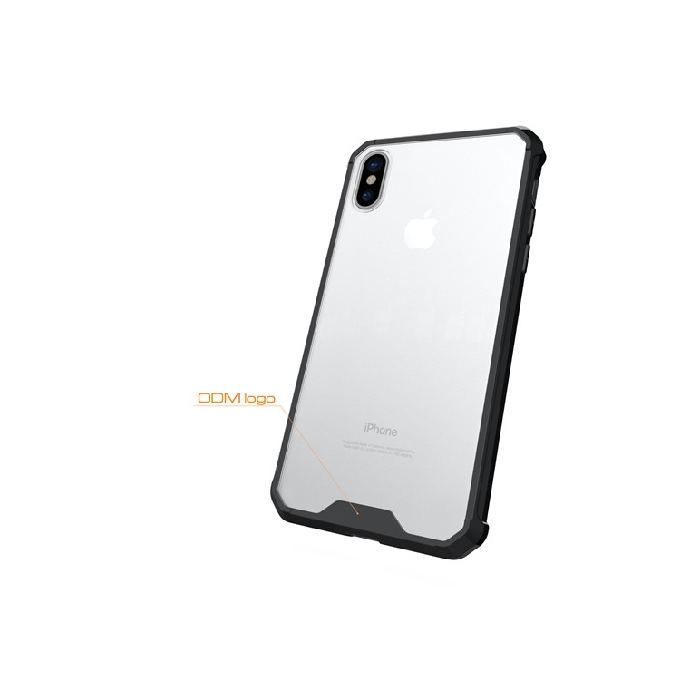 TPU + Transparent Acrylic Mobile Phone Case for iPhone 8 - Black-6