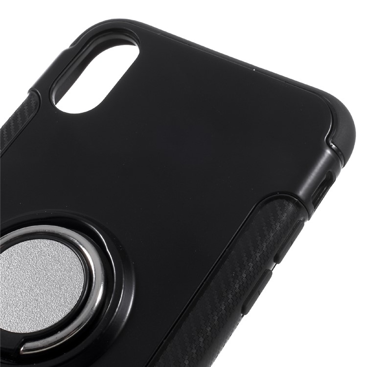 Anti-skid 360 Degree Rotation Hybrid PC + TPU Kickstand Phone Case for iPhone 8 - Black-6
