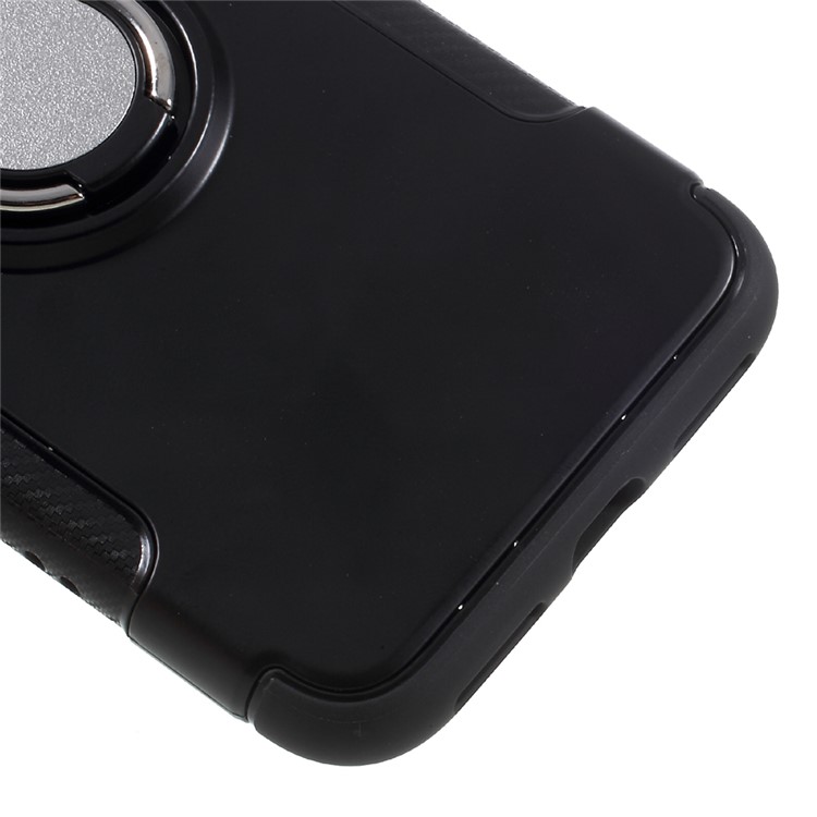 Anti-skid 360 Degree Rotation Hybrid PC + TPU Kickstand Phone Case for iPhone 8 - Black-7