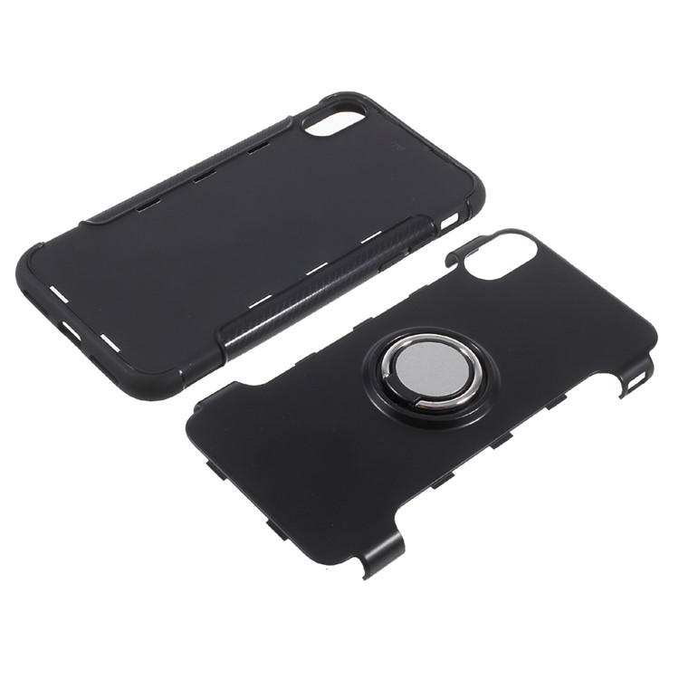 Anti-skid 360 Degree Rotation Hybrid PC + TPU Kickstand Phone Case for iPhone 8 - Black-9