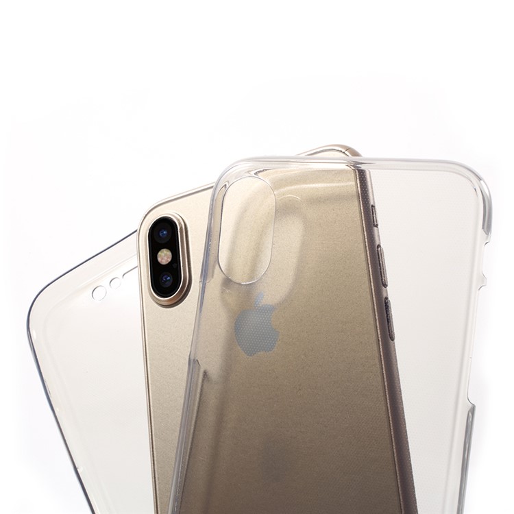 PC Bumper + Clear TPU Back Case for iPhone 8 - Grey-4