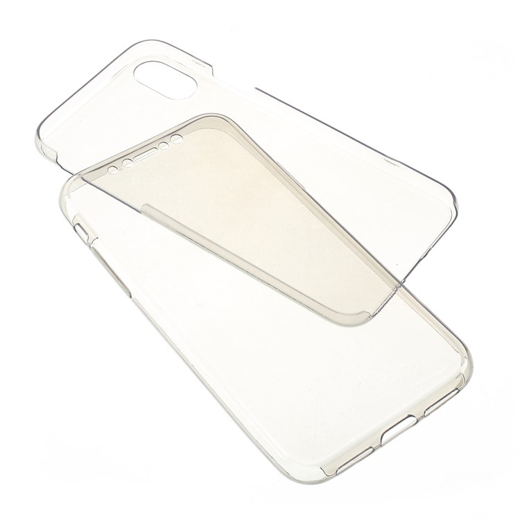 PC Bumper + Clear TPU Back Case for iPhone 8 - Grey-6