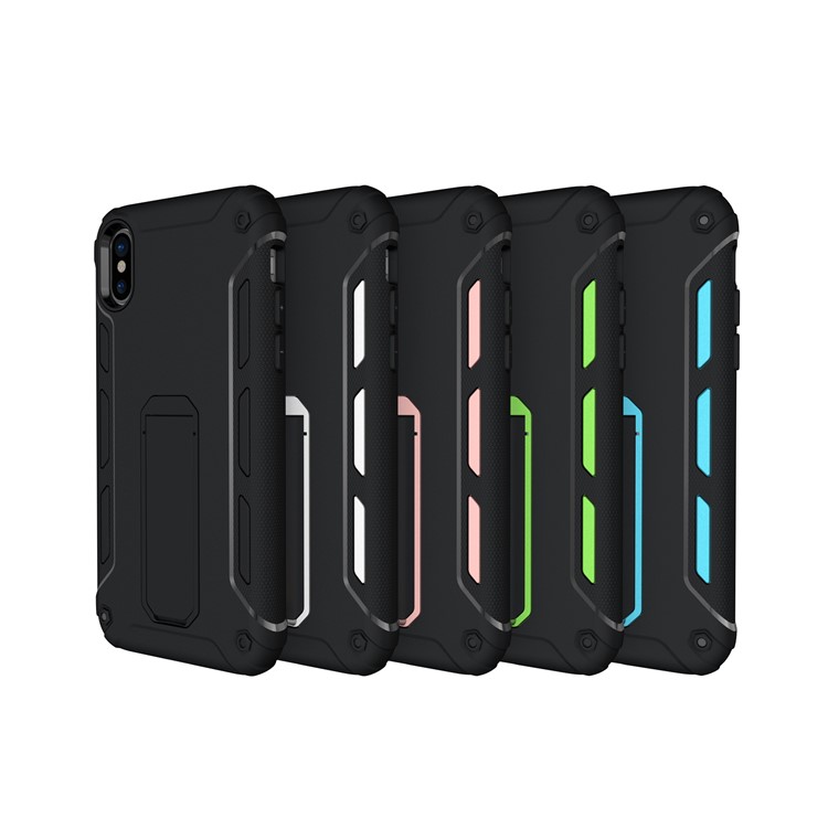 For iPhone 8 Hybrid Soft TPU + Plastic Phone Case with Kickstand - Black-12