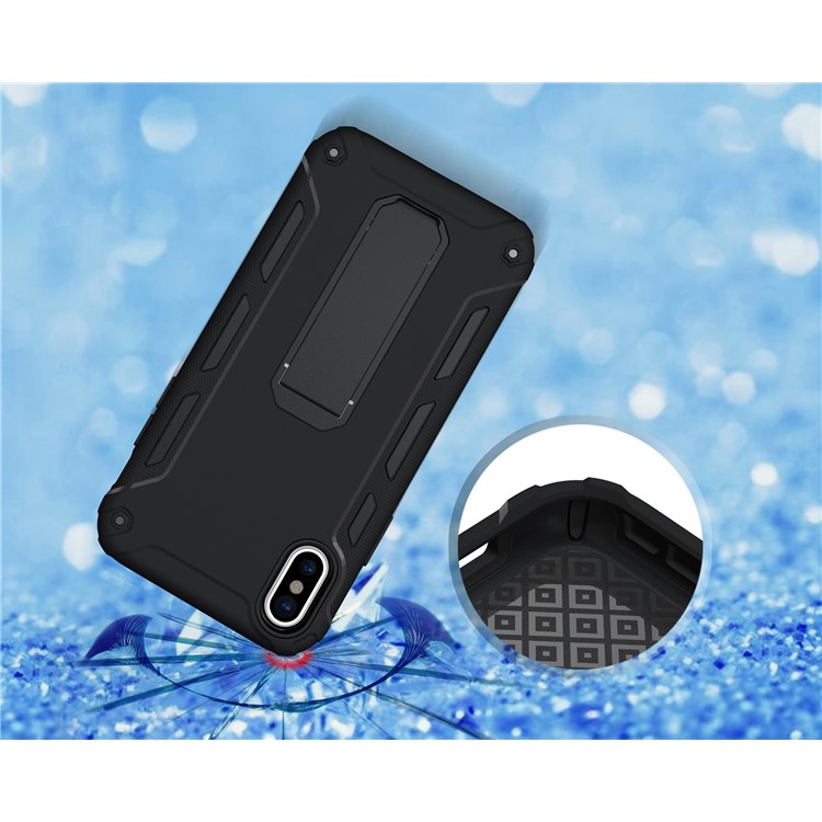 For iPhone 8 Hybrid Soft TPU + Plastic Phone Case with Kickstand - Black-6