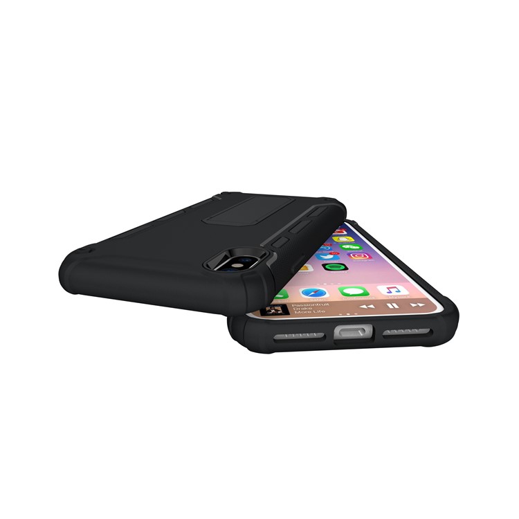 For iPhone 8 Hybrid Soft TPU + Plastic Phone Case with Kickstand - Black-7