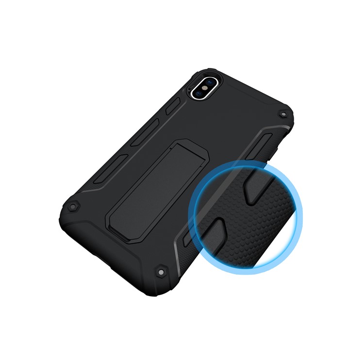 For iPhone 8 Hybrid Soft TPU + Plastic Phone Case with Kickstand - Black-8