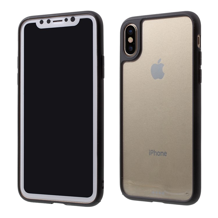 Flexible TPU + PC Back Plate Hybrid Phone Case for iPhone 8 - Black-1